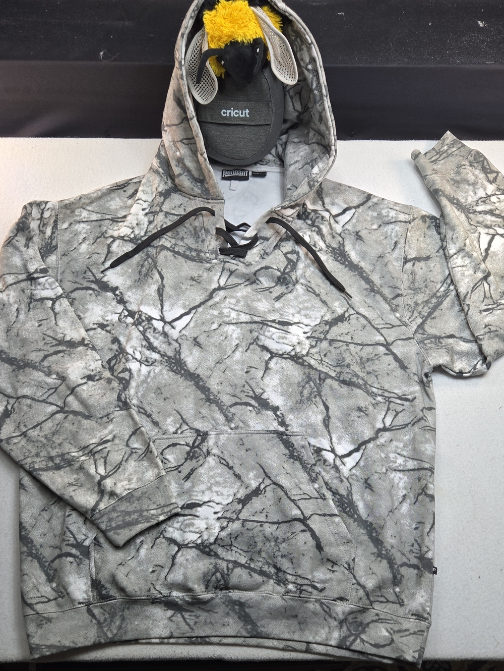 Pennant Sportswear Camo Lace-Up "Faceoff" Hoodie.